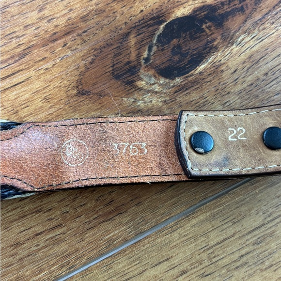 Vintage Western Leather & Horsehair Belt – Size 22 – Handmade Style - Picture 4 of 6